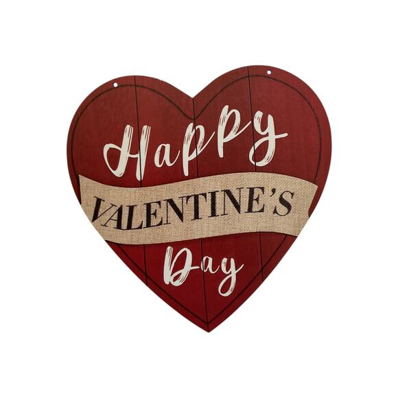 Valentine’s Day Wreath Bundle | Heart Sign & Ribbons Kit | Burlap LOVE Print - Picture 3 of 4